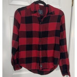 Abercrombie & Fitch Women’s XS Red Black Buffalo Plaid Flannel Button Down